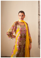 Floral Printed Silk Crepe Suit